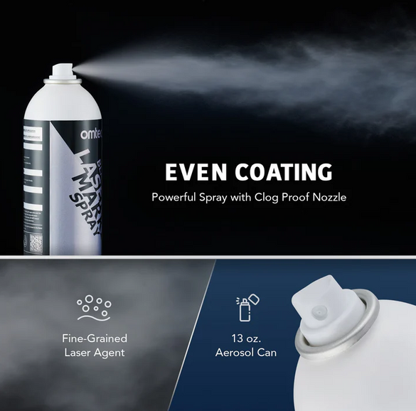 OMTech metal laser marking spray for metal engravings on CO2 laser engraver machines