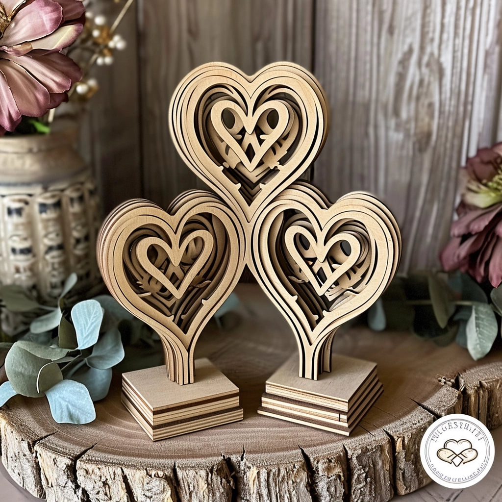 laser engraving and cutting heart paper