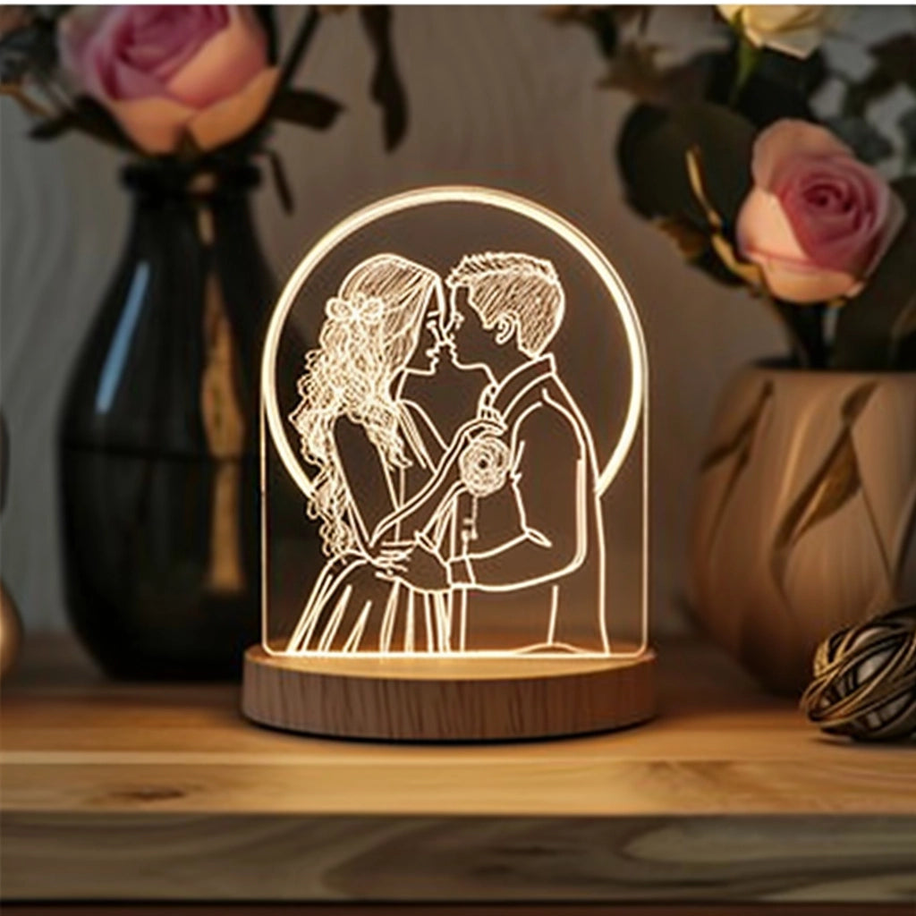 laser engraving and cutting acrylic couple picture