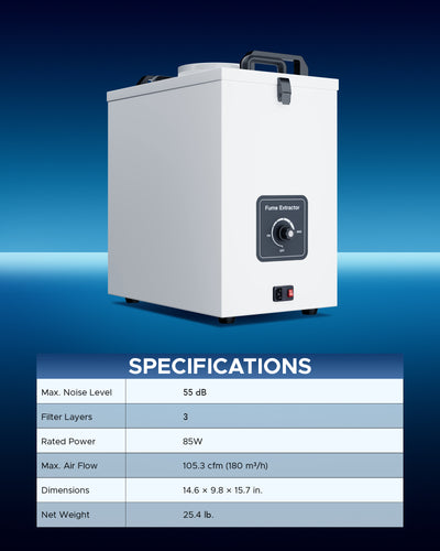 85W Industrial Air Purifier with 3 Layer Air Filter for Laser Engraver