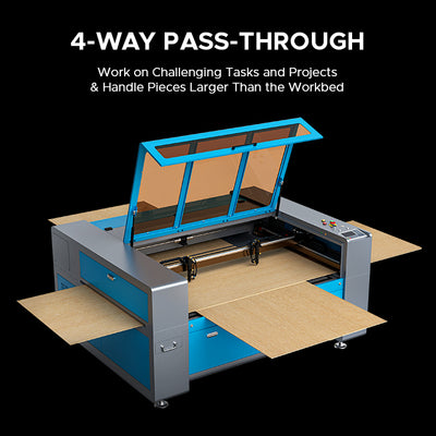 ZF3551-130 - 130W CO2 Dual Laser Engraver Cutting Machine with 35'' x 51'' Workbed with Dual Laser Tubes and Laser Heads