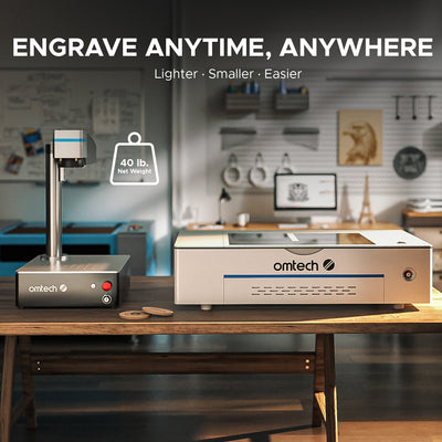 OMTech Fiber Laser Marking Machine Net weight 40 lb.Could Engraving Anywhere, Lighter, Smaller, Easier