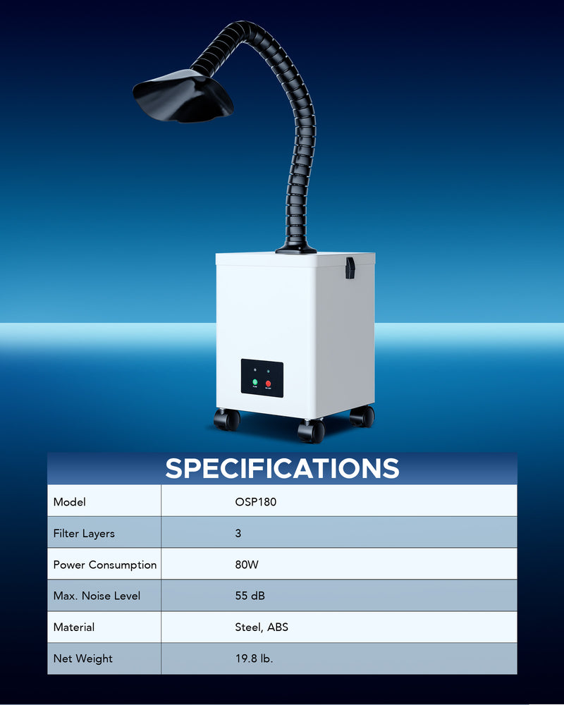 80W 3-Stage Filter Fume Extractor/Air Purifier for Fiber Machines