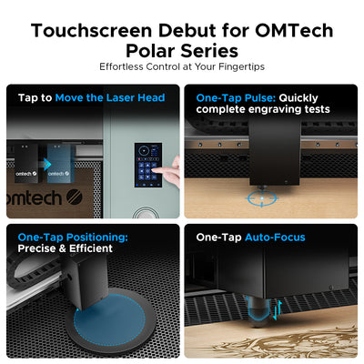 OMTech Polar+ 55W Desktop CO2 Laser Engraver and Cutter with Two Rotary Axes