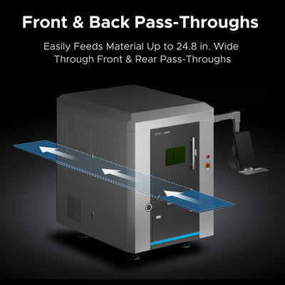 OMTech 1500W Fully Enclosed Fiber Laser Cutting Machine with Front & Back Pass Through & Built-in Water Chiller