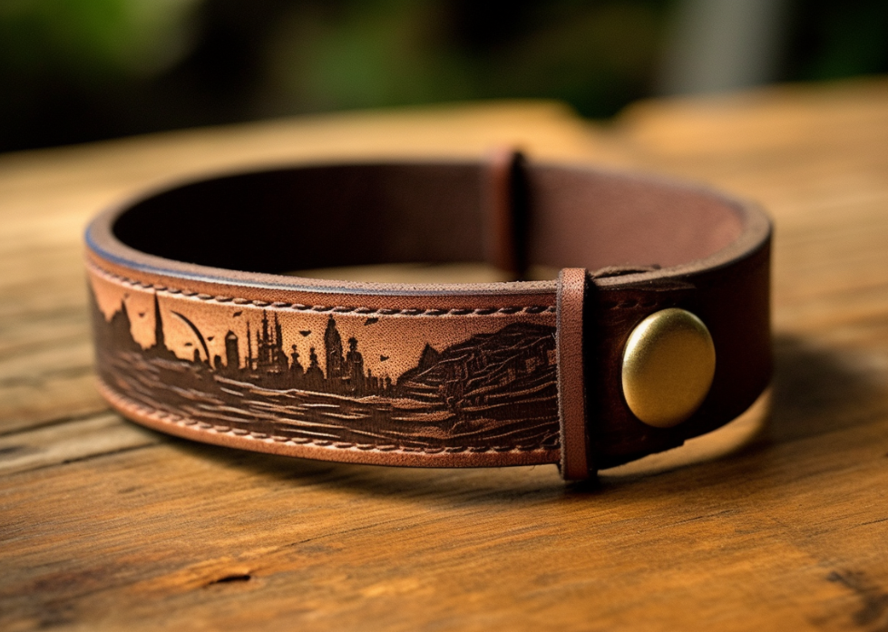 laser engraving on leather collars