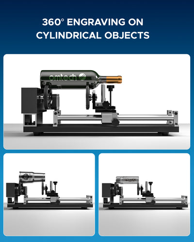 4-WHEEL ROTARY AXIS WITH 360 DEGREE ROTATION FOR 50W AND UP CO2 LASER ENGRAVER CUTTING MACHINE