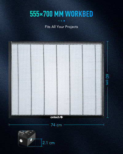 20x28 Inch Honeycomb Working Table for Laser Engravers with Built-in Scale