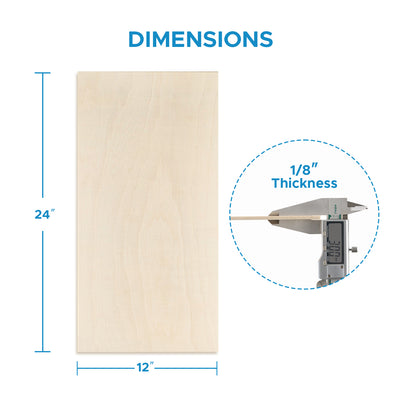 OMTech 24 Pack Poplar Wood Sheets, 12 x 24 Inch Poplar Plywood Sheets for Laser Engraving & Cutting