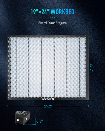 19x24 Inch Honeycomb Working Table for Laser Engravers with Built-in Scale