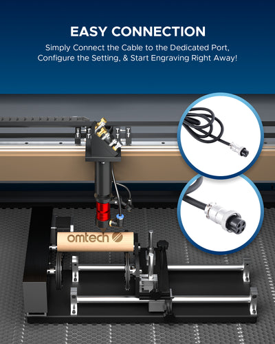 4-WHEEL ROTARY AXIS WITH 360 DEGREE ROTATION FOR 50W AND UP CO2 LASER ENGRAVER CUTTING MACHINE