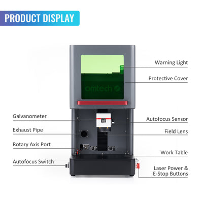 Pre-owned OMTech 30W Enclosure Type MAX Fiber Laser Marking Machine Fiber Laser