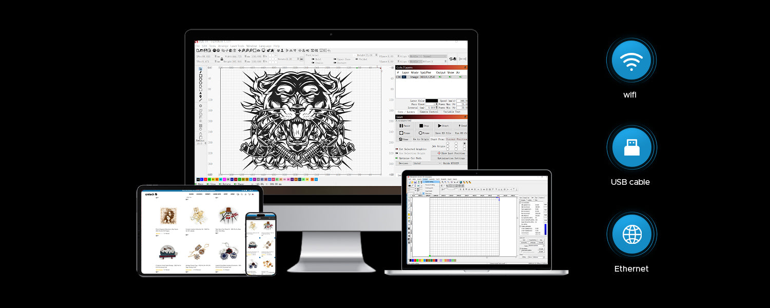 Gweike Cloud Basic II 50W CO2 Laser Cutter & Engraver Software