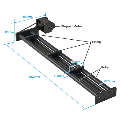 OMTech Laser Rotary Roller for 60-100mm Cylindrical Objects, 360 Degree Rotary Axis for 50W+ CO2 Laser Engravers, Excluding 50W 20"x12" Engraver