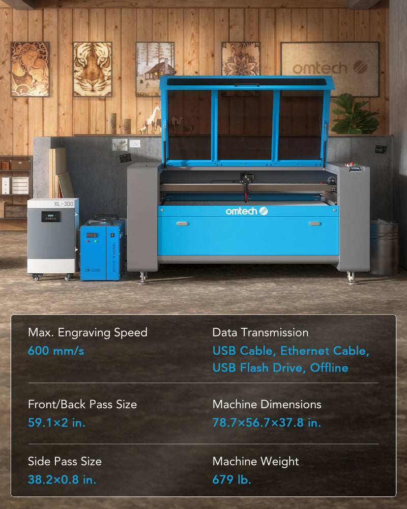 Pre-Owned AF3555-130 - 130W CO2 Laser Engraver Cutting Machine with 35” x 55” Working Area with Auto Focus