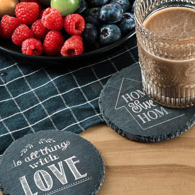 OMTech 18 Pack Round Stone Coaster Set for Laser Engraving