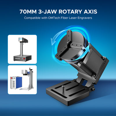 70mm Rotary Axis Attachment for Fiber Laser Engraver（FOR ALL FIBER MACHINES）