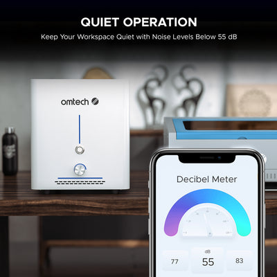 OMTech 60W Fume Extractor, 2 Stage Air Filter System for Laser Engraver