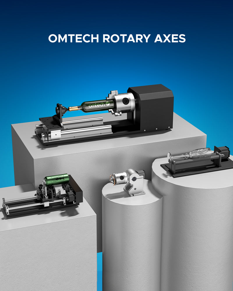 Rotary Axis with Jaw Chuck for 50W and up CO2 Laser Engraver Cutting Machine