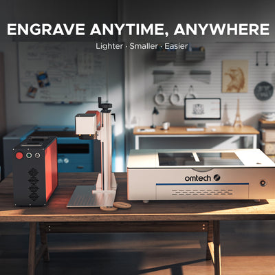 OMTech MOPA 60W Split Fiber Laser Engraver with 6.9" x 6.9" Working Area