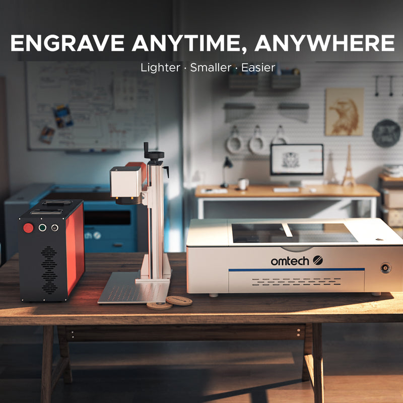 OMTech MOPA 60W Split Fiber Laser Engraver with 6.9" x 6.9" Working Area