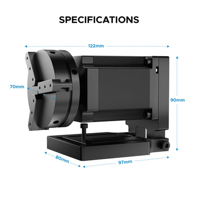 70mm Rotary Axis Attachment for Fiber Laser Engraver（FOR ALL FIBER MACHINES）