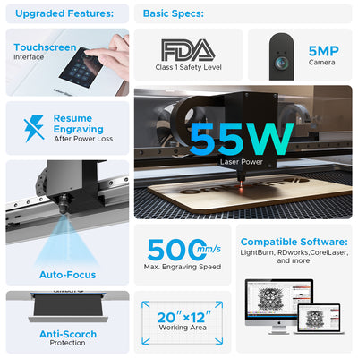 Pre-Owned Polar+ 55W Desktop Laser Engraver