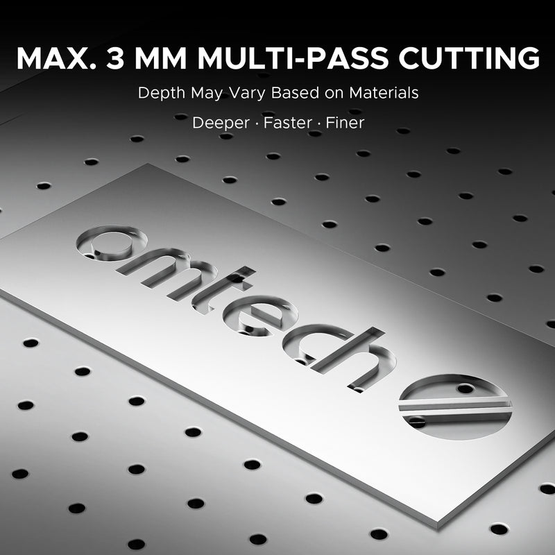 Max.3 MM Multi-Pass Cutting, Deeper, Faster, Finer, Depth May Vary Based on Materials
