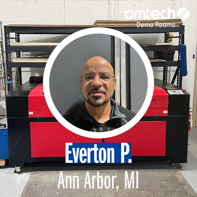 Laser Engraving in Ann Arbor, Michigan | Demo Room Host - Everton P.