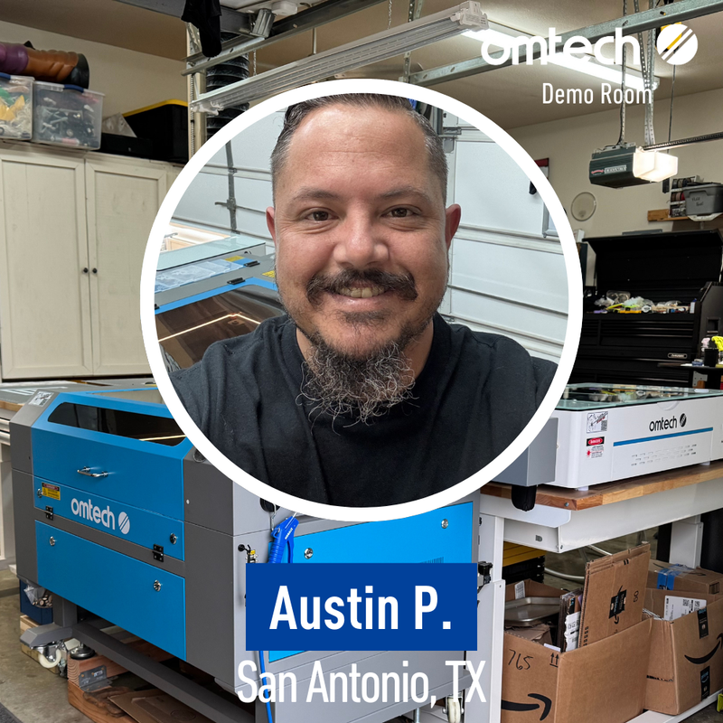 Laser Engraving in San Antonio, Texas | Demo Room Host - Austin P.