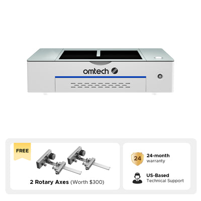 OMTech Polar+ 55W Desktop CO2 Laser Engraver and Cutter with Two Rotary Axes