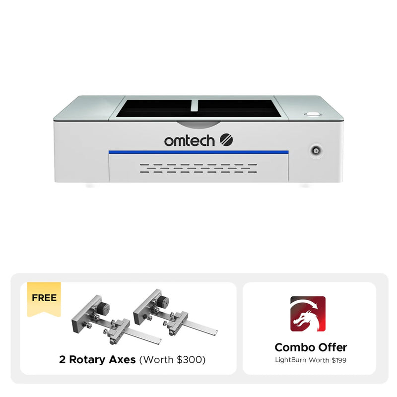 OMTech Polar 50W Desktop CO2 Laser Engraver and Cutter with Two Rotary Axes