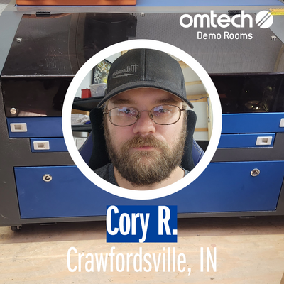 Laser Engraving in Crawfordsville, Indiana | Demo Room Host - Cory R.