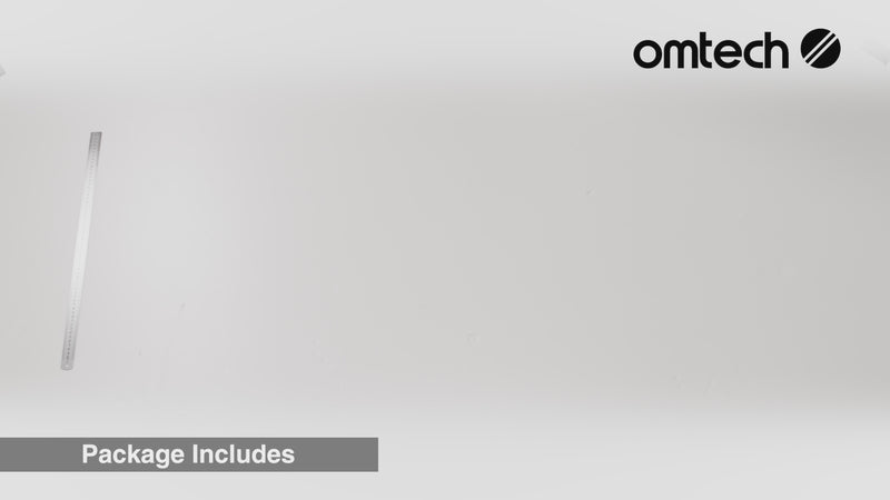 Package includes work Area and accessories; installation steps: Install the support column, Secure the laser arm, Rotate the wheel to lower or raise the scanning head, Finish up wiring and it&