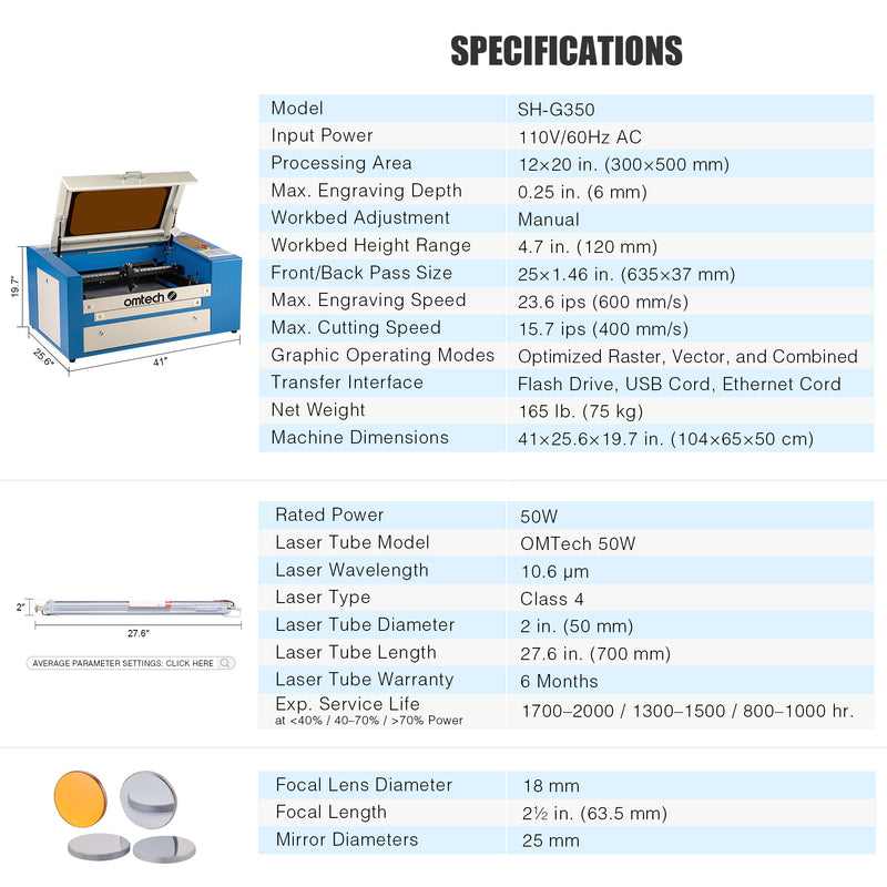 Pre-Owned MF1220-50E - 50W CO2 Laser Engraver Cutting Machine with 12” x 20” Working Area