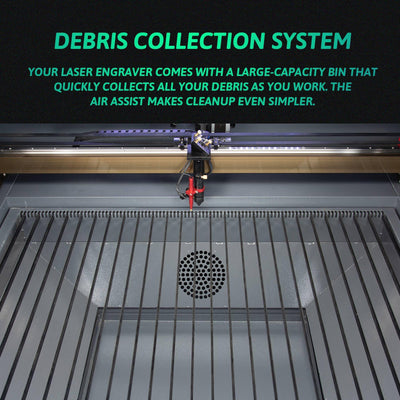 100W CO2 Laser Engraver Cutter Debris Collection System