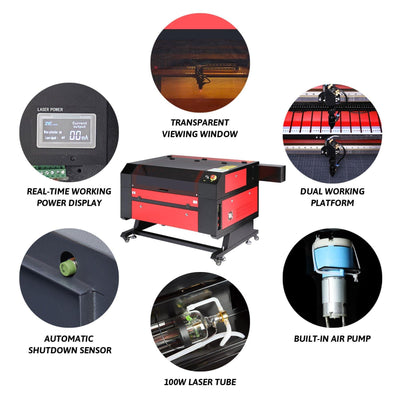 100W CO2 Laser Engraver Cutting Machine Features