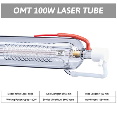 100W CO2 Laser Tube Specifications