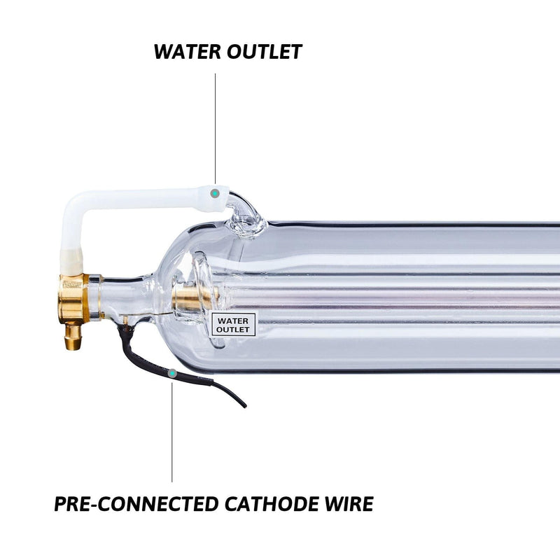 100W CO2 Laser Tube Water Outlet