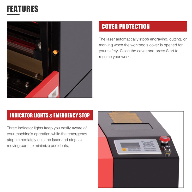 Pre-Owned 130W CO2 Laser Engraver Cutting with 40” x 63” Working Area, Red Auto Focus
