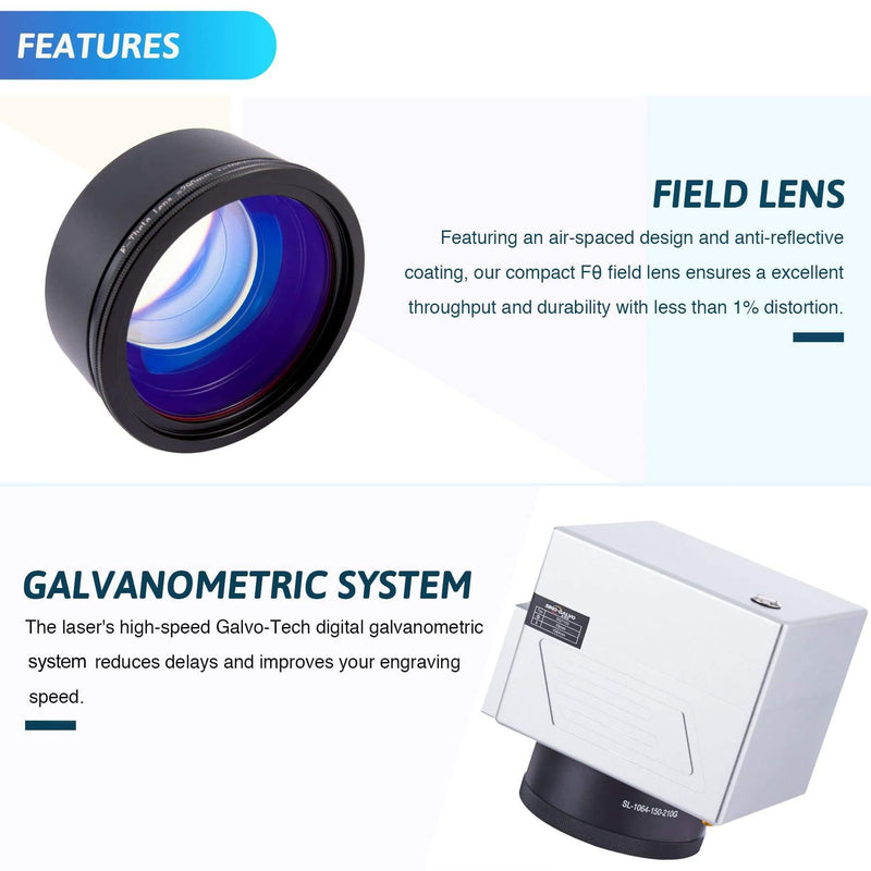 20W Fiber Laser Marker Engraver Lens & Galvanometric System