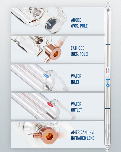 150W CO2 Laser Tube with Borosilicate Glass for Laser Engraver & Cutter Machine