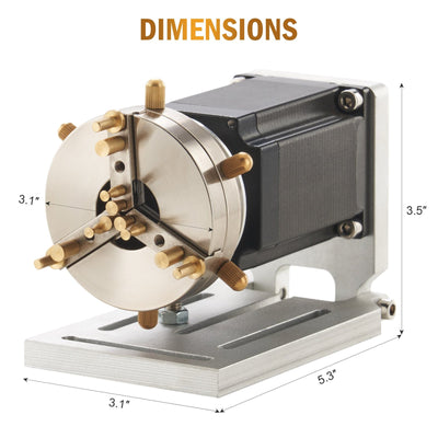 3.1in. Rotary Axis Attachment Dimensions