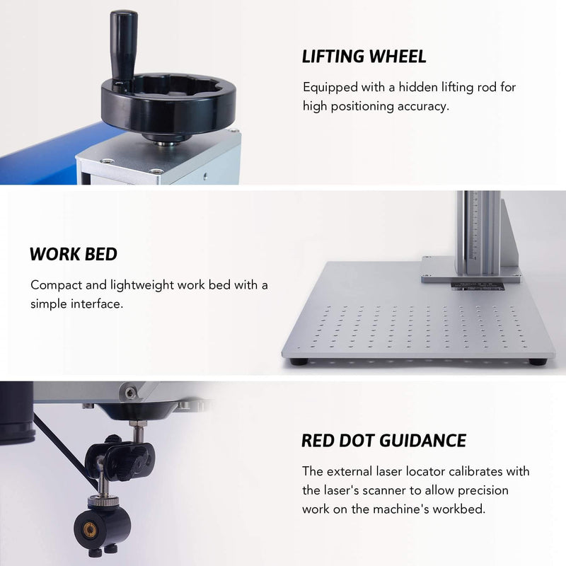 30W Fiber Laser Marker Engraving Machine with 7.9” x 7.9” Working Area - OMTech Laser
