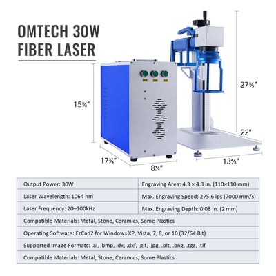 30w fiber laser machine specification