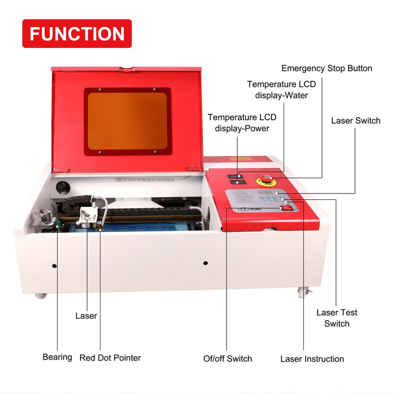 40W CO2 Desktop Laser Engraver Cutting Machine Function