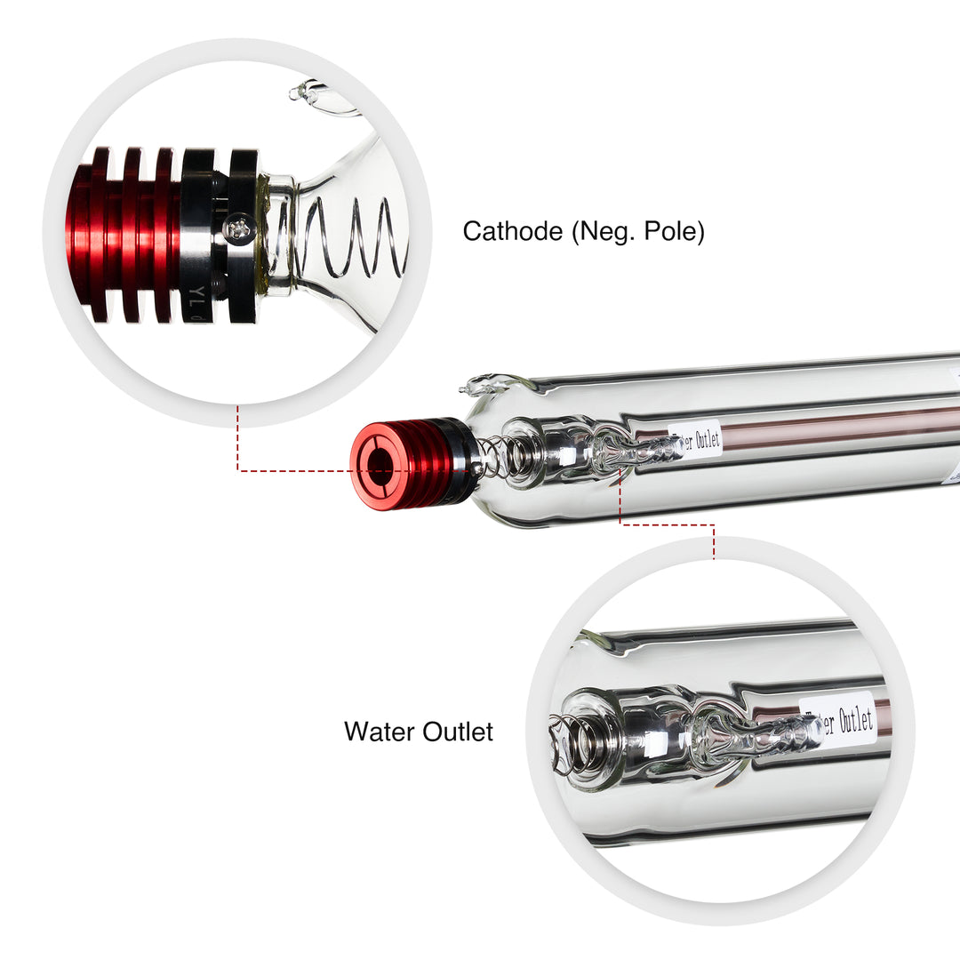 H2 90W CO2 Laser Tube from YL H Series – OMTech Laser