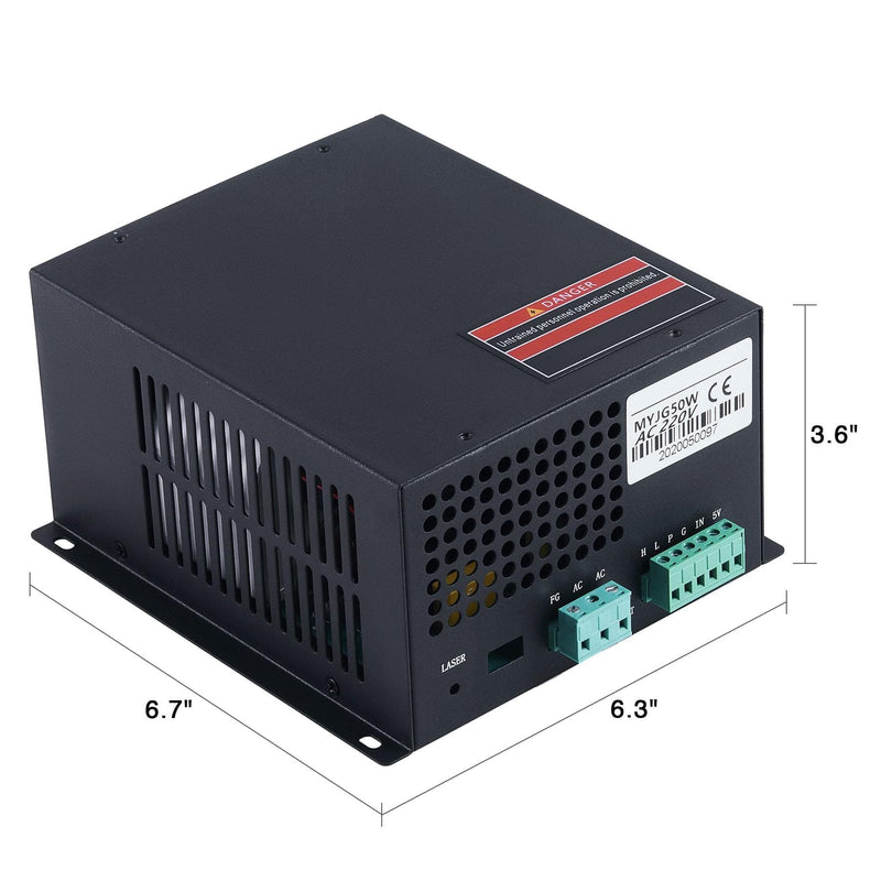 50W Laser Power Supply Dimensions