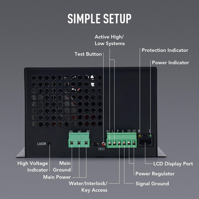 150W Power Supply with Real Time Display for CO2 Laser Engravers & Cutters