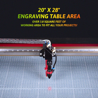 60W CO2 Laser Engraver Cutting Machine with 20” x 28” Working Area